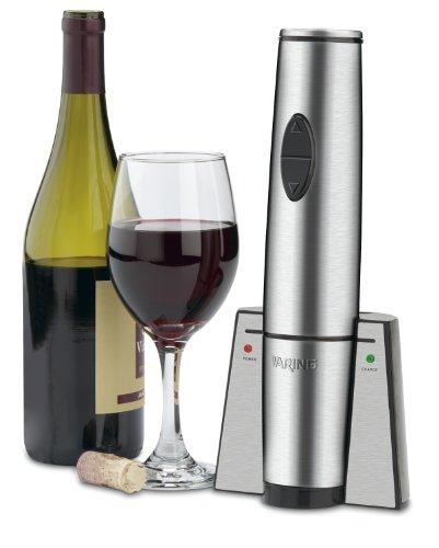 Waring Waring Commercial WWO120 Portable Electric Wine Bottle Opener with Recharging Station,Silver