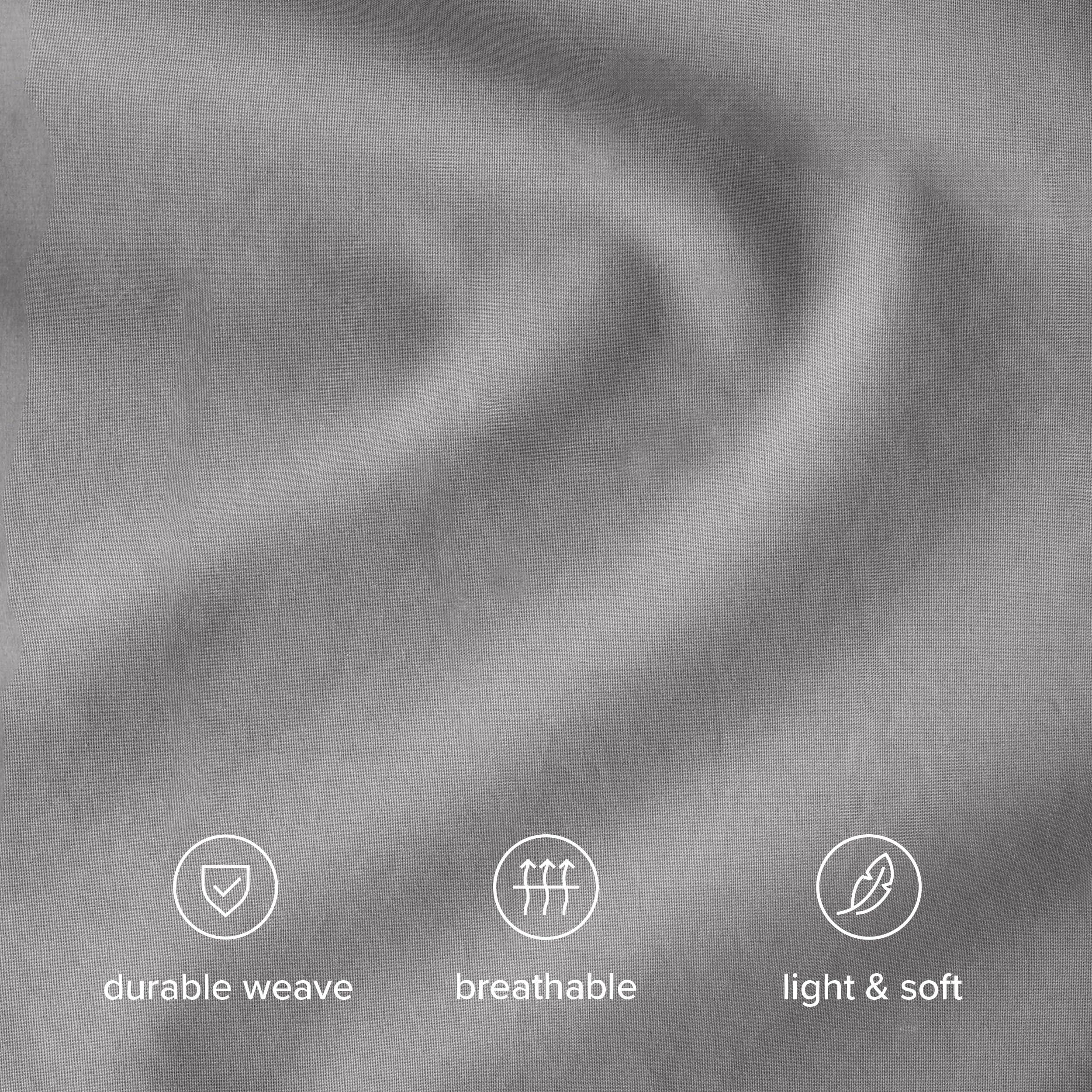 Bare Home Bare Home 100% Organic Cotton California King Sheet Set - Crisp Percale Weave - Cool, Breathable, and Hypoallergenic - Bedding Sheets & Pillowcase (California King, Light Grey)