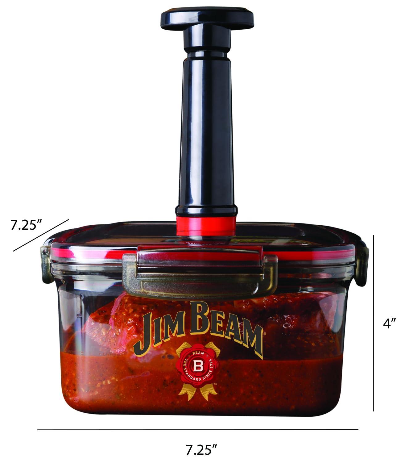 Jim Beam Jim Beam Vacuum Seal Marinade Box, Air Sealed Pump, Removes air from the Marinade Box, Speedy Marination Process, Barbecue and Grilling Marinator, Perfect Marination of Beef, Chicken and Fish