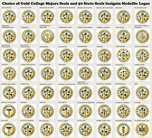 AllGiftFrames Two Degree Frame Double Logo Seal College Major Professional State Board Certificate Holder Case University Framing Matte Mahogany Wood Frames
