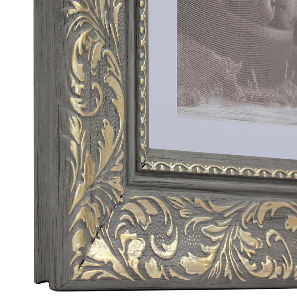 WHOLESALE ARTS AND FRAMES WHOLESALE ARTS AND FRAMES 3-3/8\" Polystyrene Classic 27x39 Picture Frame Grey Chocolate Gold 1743,Made In USA Poster Frame, Ornate Frame for Oil Painting, Canvas Frame, Hand Crafted Quality Frame