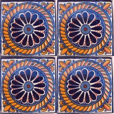 Fine Crafts Imports 6x6 4 pcs Lazo Talavera Mexican Tile
