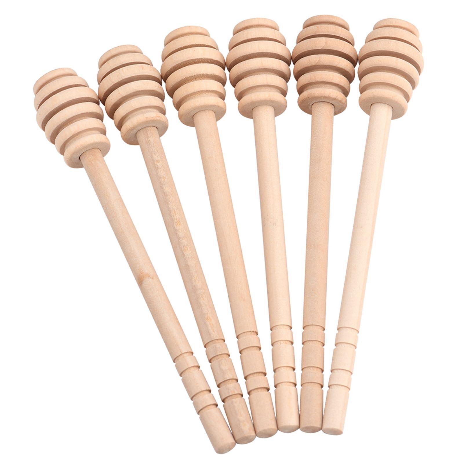 flexman FLEXMAN 50Pcs Honey Dipper Sticks, Wooden Honey Mixing Stirrer, Honey Stirrer Stick for Honey, Syrup, Molasses or Viscous Liquid, Wedding Party Gift (Take Honey King Slotting 16CM)