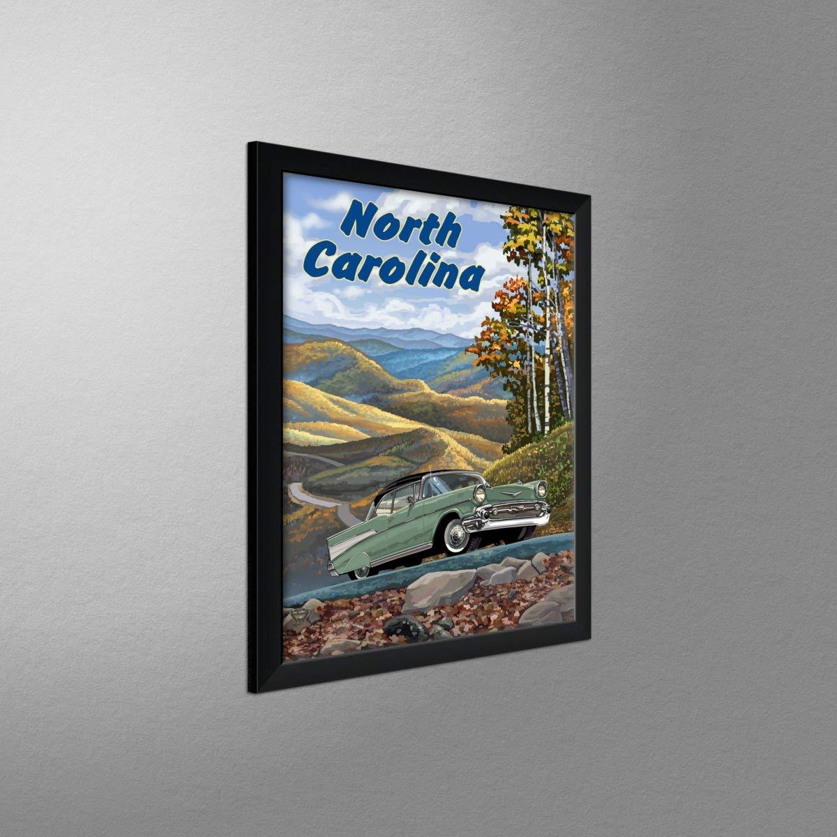 Northwest Art Mall North Carolina Chevy Professionally Framed Art Print from Travel Artwork by Artist Paul A. Lanquist Framed Art Size: 20\" x 26\"