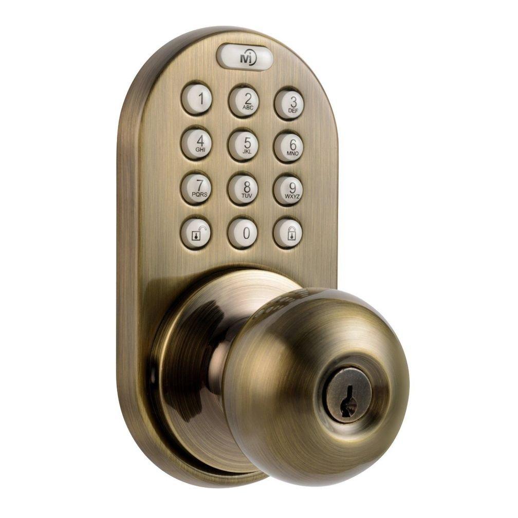 MiLocks MiLocks DKK-02AQ Electronic Touchpad Entry Keyless Door Lock, Antique Brass
