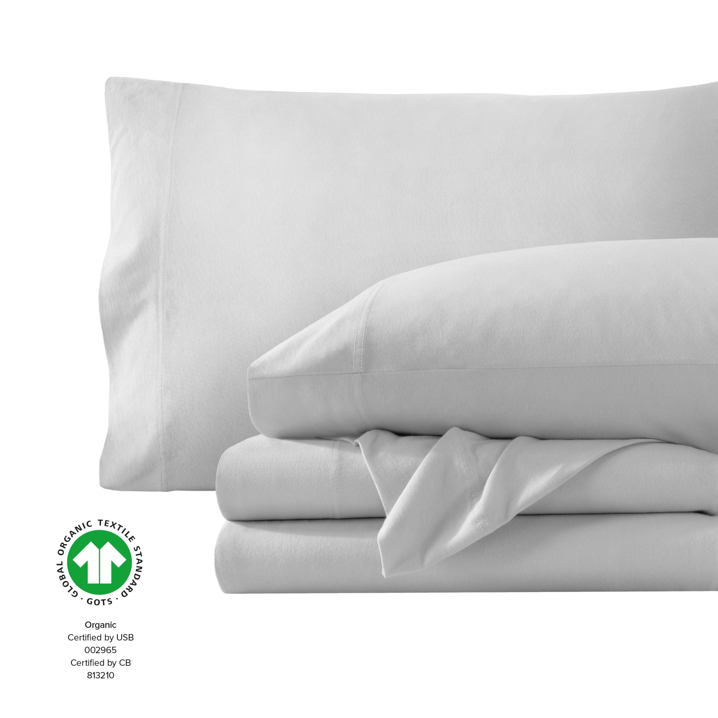 Bare Home Bare Home 100% Organic Cotton Jersey Sheet Set, Ultra Soft, 100% Cotton - Sheet Set & Pillowcases - Deep Pocket Bed Sheets (Split King, Black)