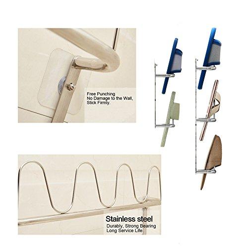Esdella Esdella Wall Mounted Shoe Rack Stainless-Steel Shoe Rack for Bathroom, Slipper Shoe Organizer Over The Door, Shoe Storage Shelf Hanging Shoe Rack