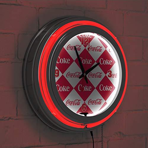 Trademark Gameroom Checker Coca Cola Neon Clock - Two Neon Rings