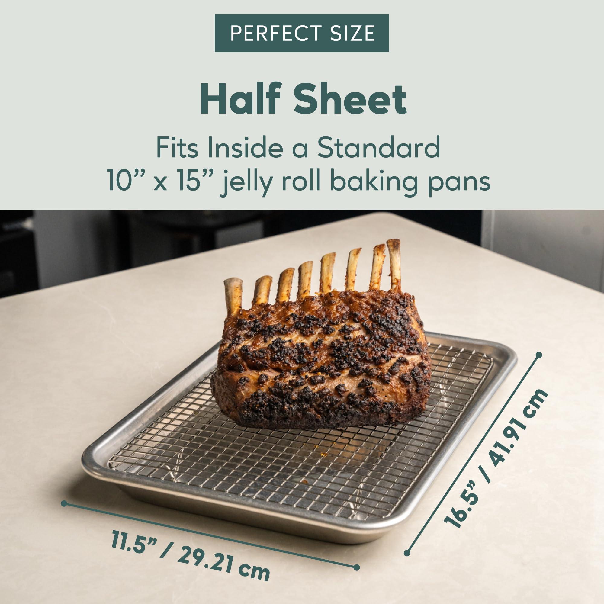 Ultra Cuisine Ultra Cuisine Stainless Steel Baking Rack - 10x14.75 inch Jelly Roll Pan Wire - Oven Grill Sheet Pan - Oven Safe - Dishwasher Safe - Heavy Duty Wire Cooling Rack for Cooking Baking and Roasting