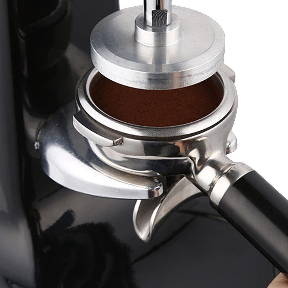 GDAE10 Coffee Bean Press Tamper, Commercial Stainless Steel Manual Coffee Tamper Dynamometric Tamper Coffee Tamper with Non-slip Mat for Coffee Shop Home,Black