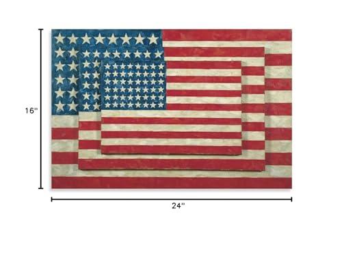 CGUSX Jasper Johns - Three Flags Poster Decorative Painting Canvas Wall Art Living Room Posters Bedroom Painting 16x24inch(40x60cm)