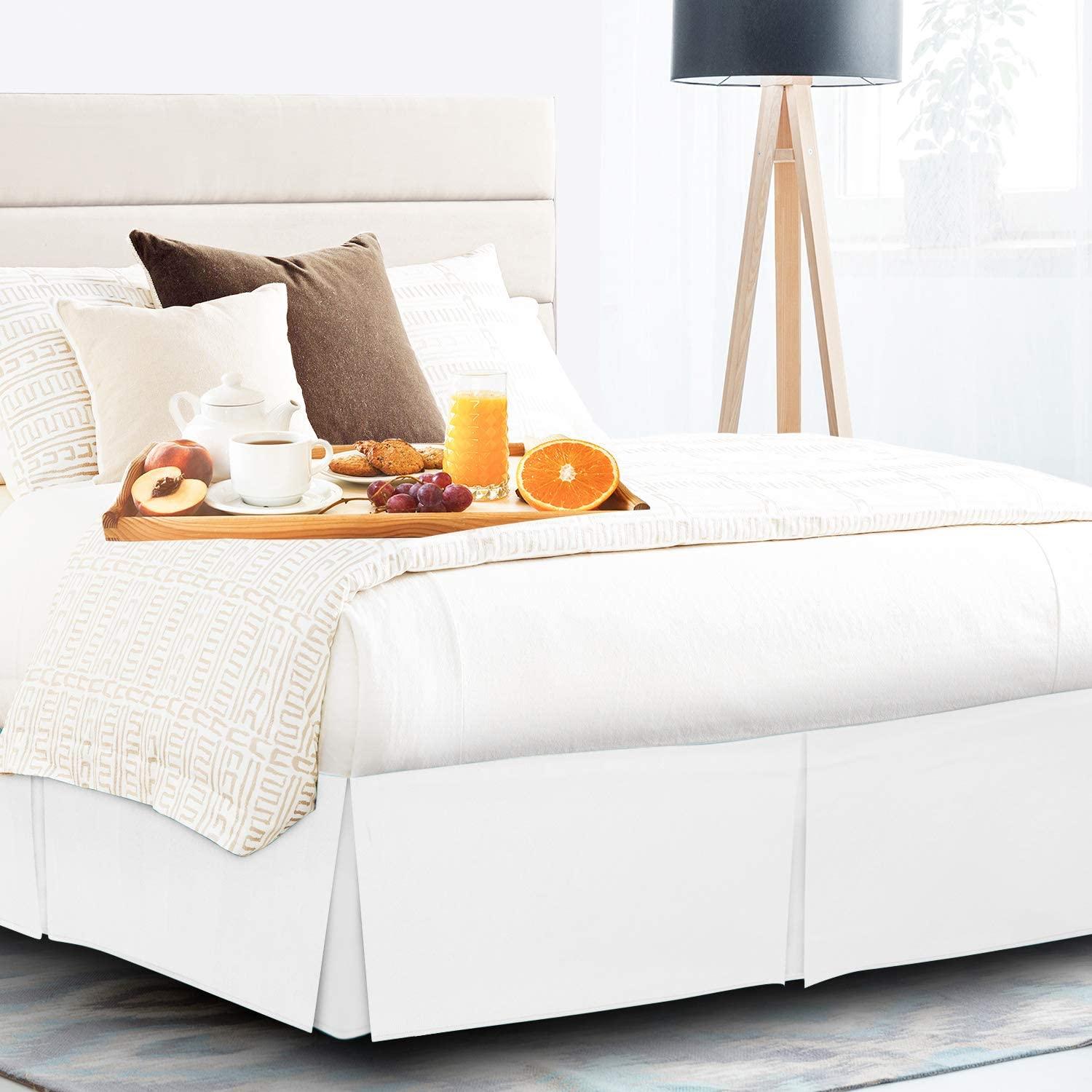 Yarns of Cotton Box Pleated Bedskirt - Split Corner Bedskirt Olympic Queen Size - Dust Ruffle Bedskirts - 100% Egyptian Cotton 1200 TC Bed Skirt - 24 Inch Drop Olympic Queen Box Pleated Bed Skirt, Baby Pink