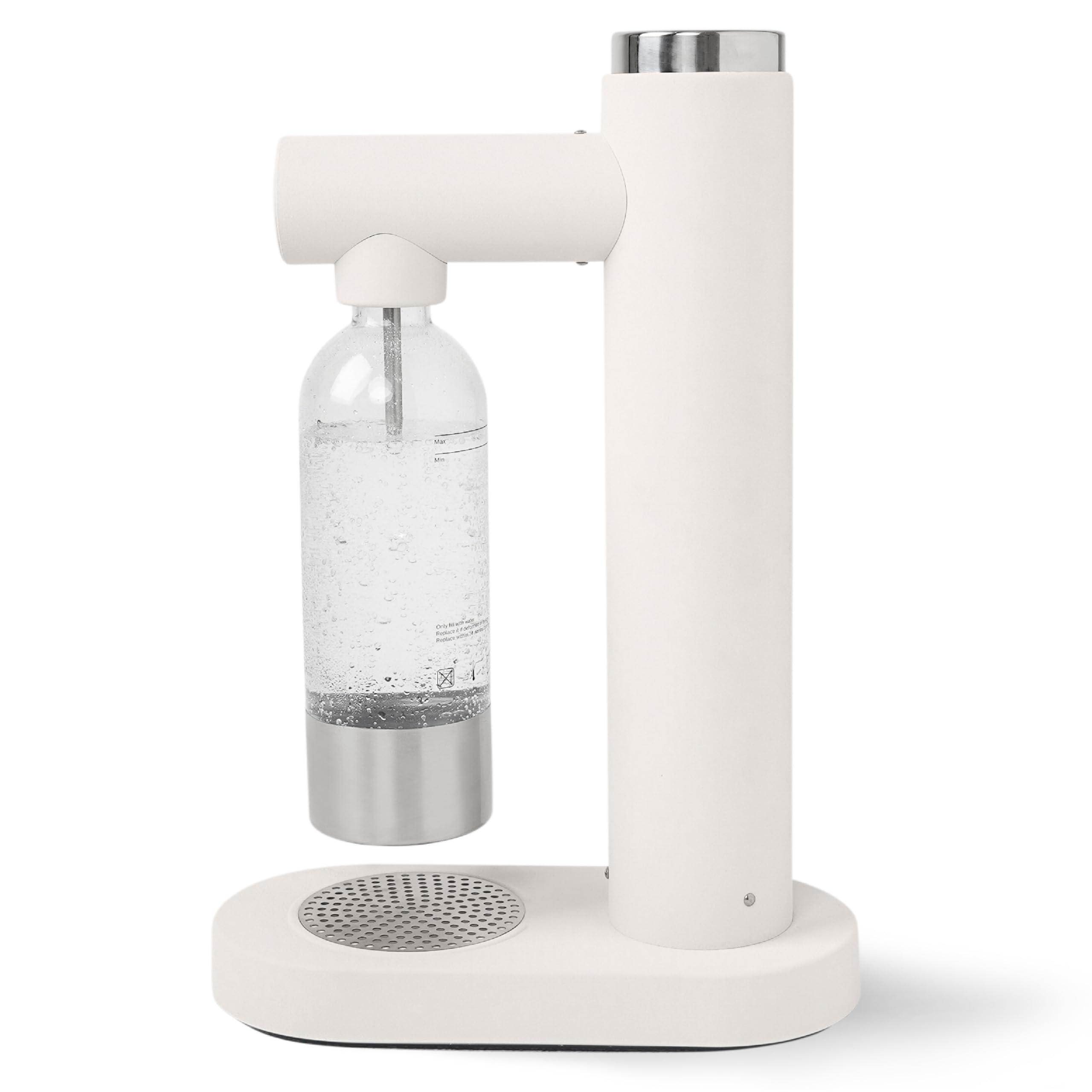 MonTen Soda MonTen Soda Sparkling Water Maker - Matte White Carbonated Water Machine - Includes 900ML Bottle - Made with Premium Stainless Steel - Compatible with Screw-In Sodastream & Soda Sense CO2 Cylinders