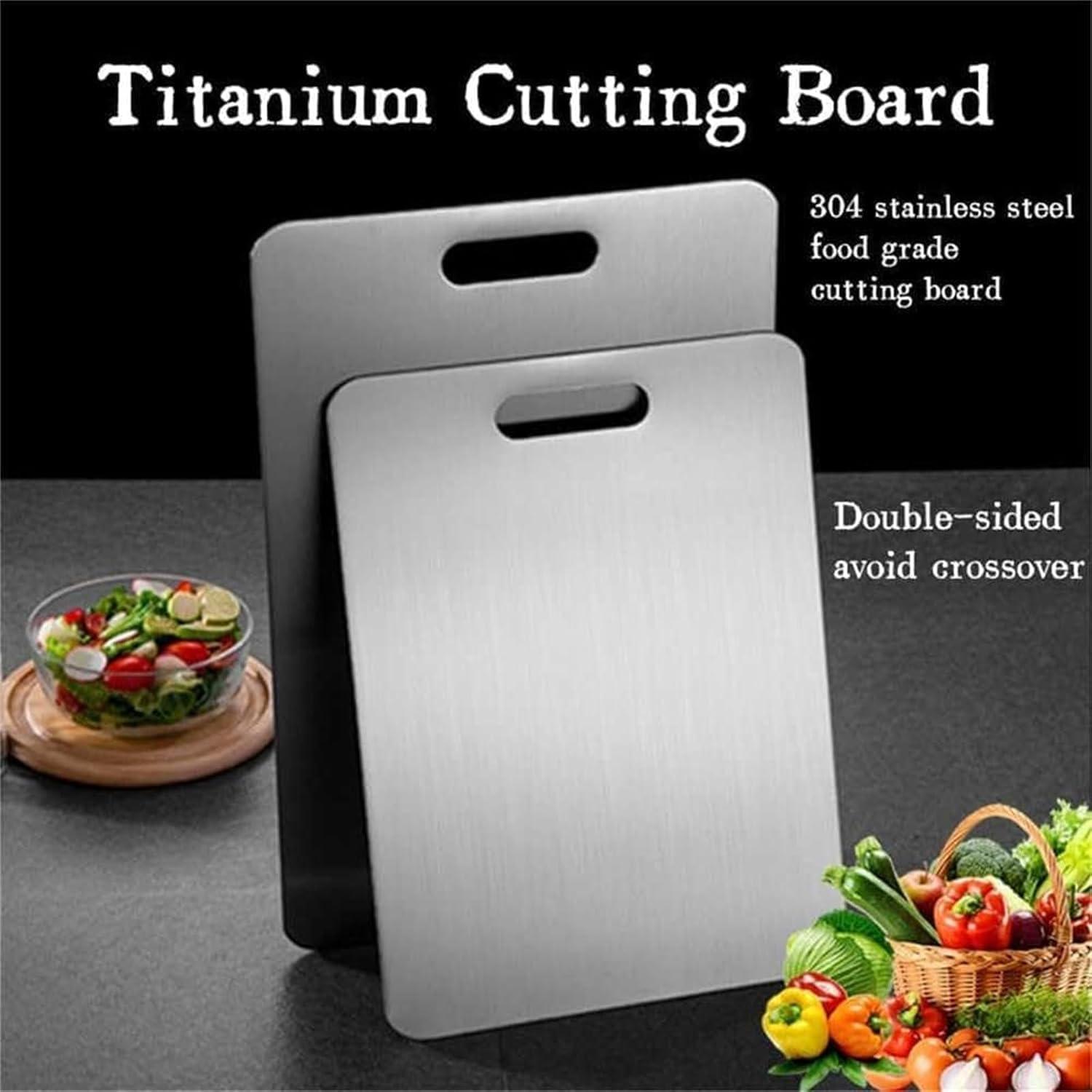 LBHGRMF Yamato Cutting Board, 100% Pure Yamato Titanium Cutting Board - Cutting Edge Hygiene & Durability, Yamato Titanium Cutting Board, Double Sided Stainless Nonstick Chopping Board (15 x 11 in)