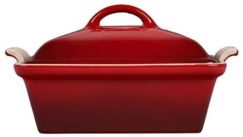 Le Creuset Le Creuset Stoneware Heritage Covered Square Casserole, 2.5 qt. (9"), Cerise