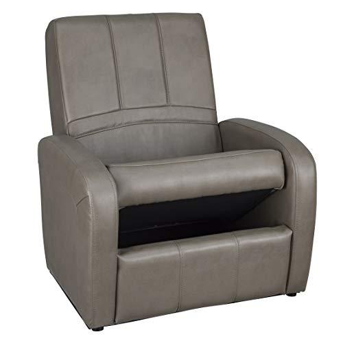 RecPro RecPro Charles RV Gaming Chair Ottoman Conversion | Built-in Storage | RV Furniture | Great for Teens for Teens | Putty