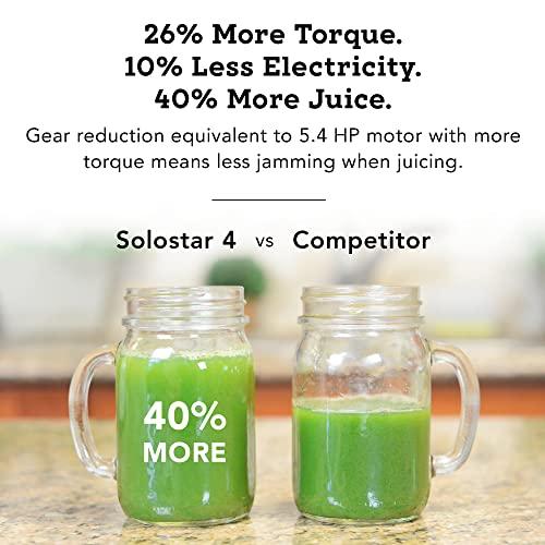 Tribest Tribest Solostar SS-4200-B Horizontal Slow Masticating Juicer, Single Auger Cold Press Juicer & Juice Extractor, White