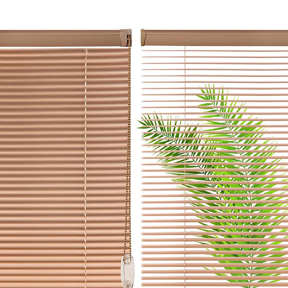 simty Simty Corded 1\" Aluminum Mini Blinds for Windows, Venetian Horizontal Blinds, Privacy Shades for Bedroom, Bathroom,Kitchen,Office, 54\" Wx 96\" H, Champagne