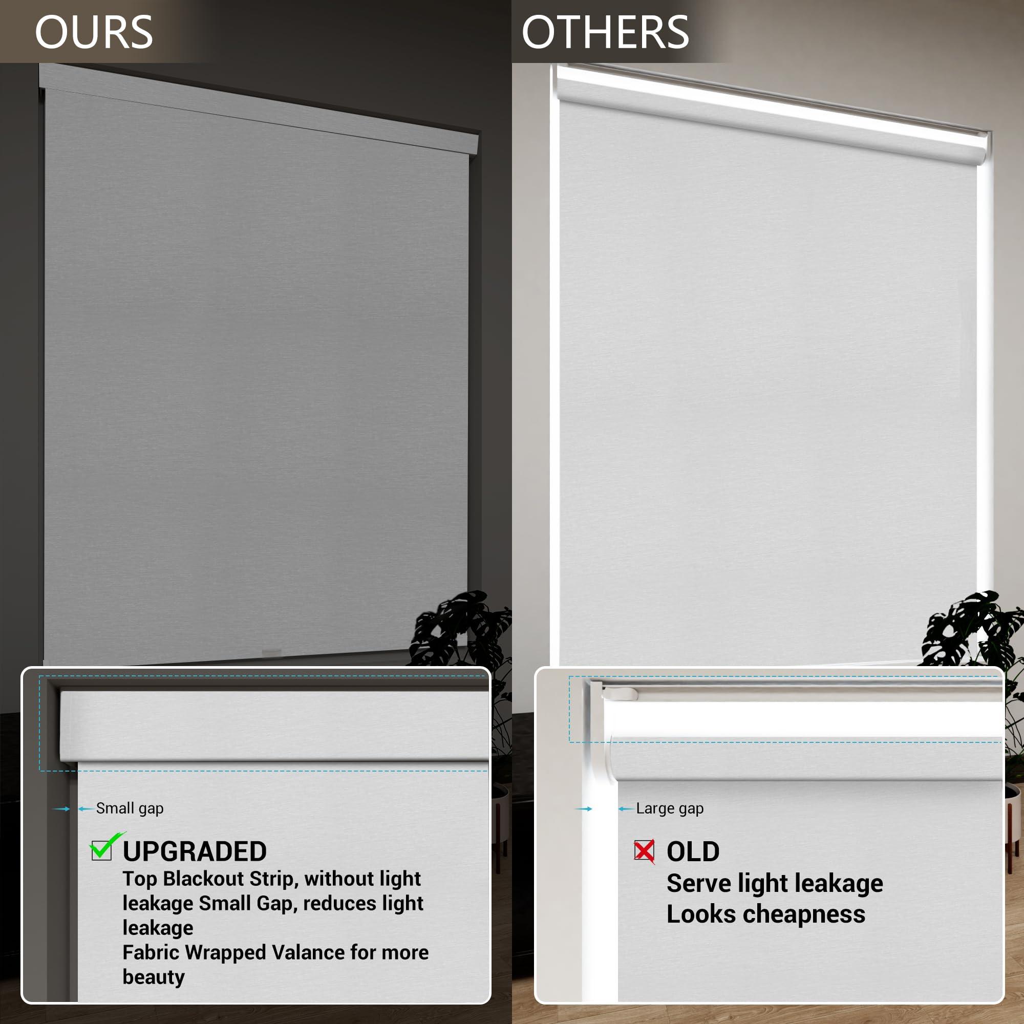 Blindify Blindify Light Filtering Roller Shades for Windows, Cordless Roller Blinds for Windows, Window Shades for Home, Office, Bedroom, Door, White, 62" W x 72" H