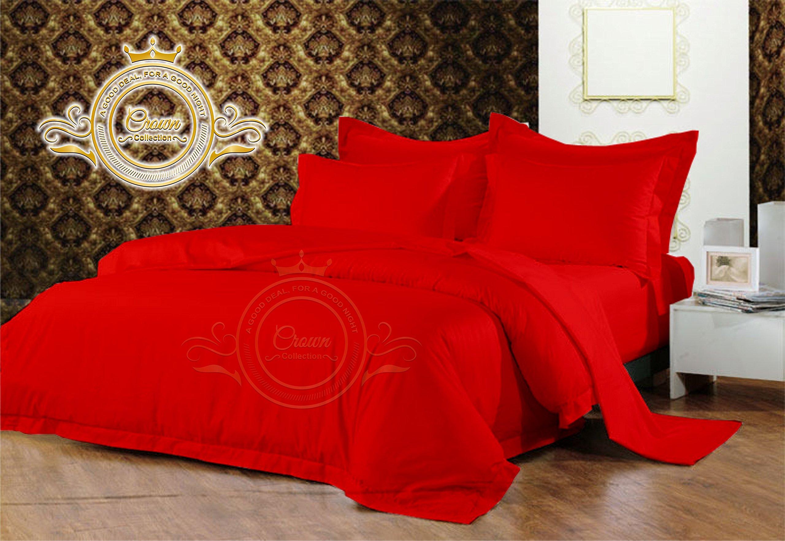 Crown Collection Crown Royal Hotel Collection 800 Thread Count Egyptian Cotton Full Size 6 Piece Sheet Set 24\'\' Inch Deep Pocket Fitted Sheet Burgundy Solid