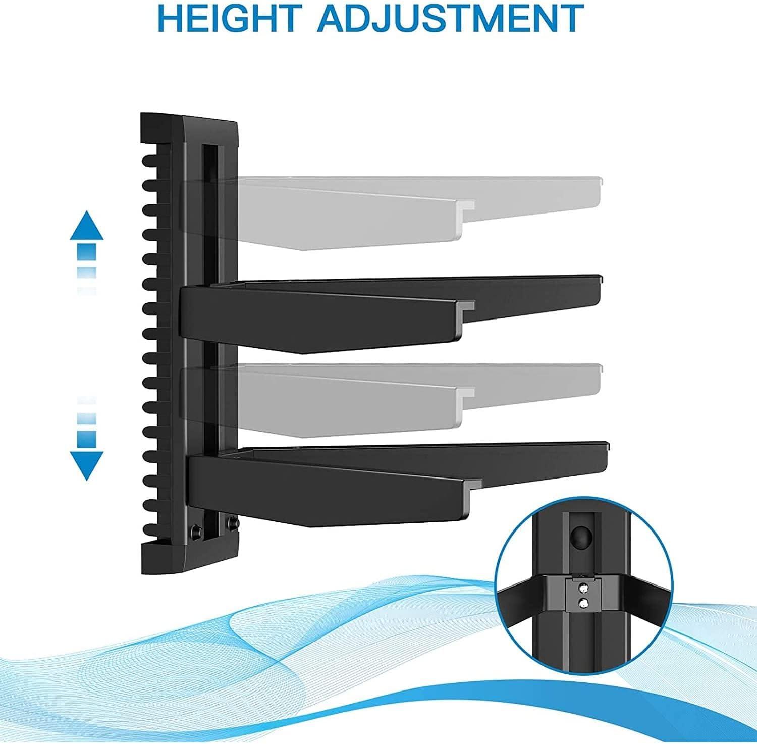 PERLESMITH PERLESMITH Floating AV Shelf Double Wall Mount TV Shelf - Holds up to 17.6lbs - DVD DVR Component Shelf - Perfect for Xbox, Projector, WiFi Router, Game Console and Cable Box, PSDSK2