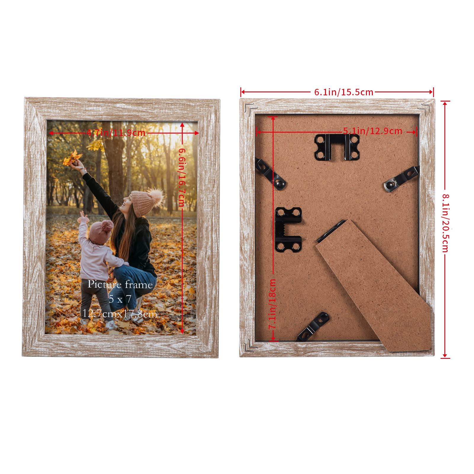 EXYGLO EXYGLO Rustic 7x5 Photo Frames Set of 12, Multiple Picture Frames 5x7 with PS Surface, 5x7 Photo Frame for Wall & Tabletop Display