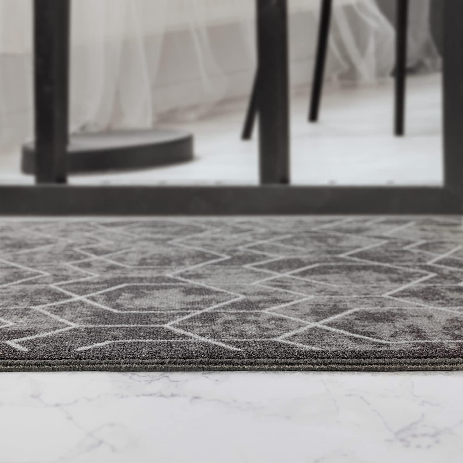 BY COCOON BY COCOON 2\'x8\' I Runner Rug| Carpet Runner Kitchen Runner Hallway Runner Runners Rugs for Hallway Non Slip (60 Cm x 244 Cm Grey Rug)