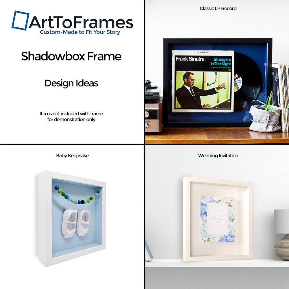ArtToFrames ArtToFrames 16 x 20 Inch Shadow Box Picture Frame, with a Satin White 1\'\' Shadowbox Frame and Rouge Mat
