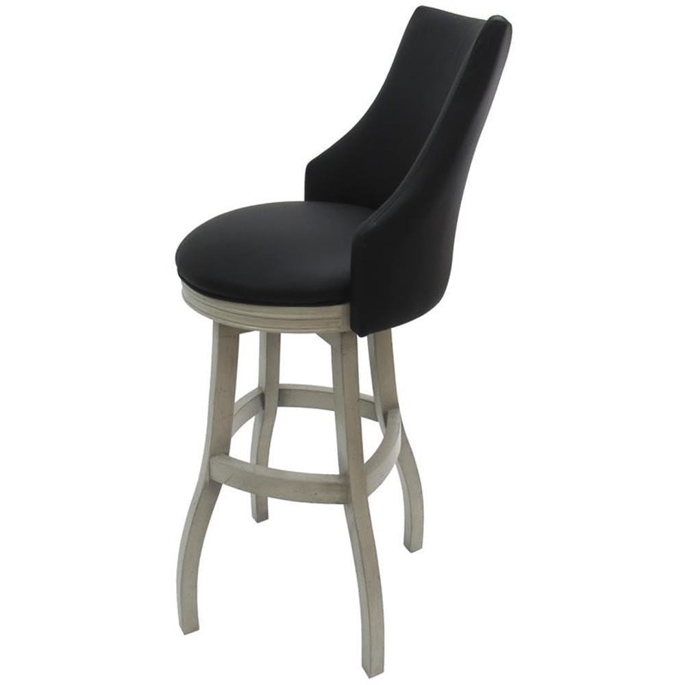 Tobias Designs Inc. Tobias Designs Bellissima 34\" Swivel Wood Extra Tall Bar Stool in Black/White