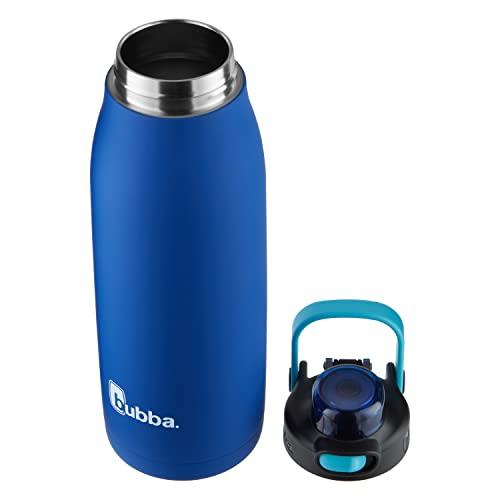 Bubba Bubba Radiant Stainless Steel Water Bottle with Push-Button Chug Lid 32oz., Cobalt Rubberized
