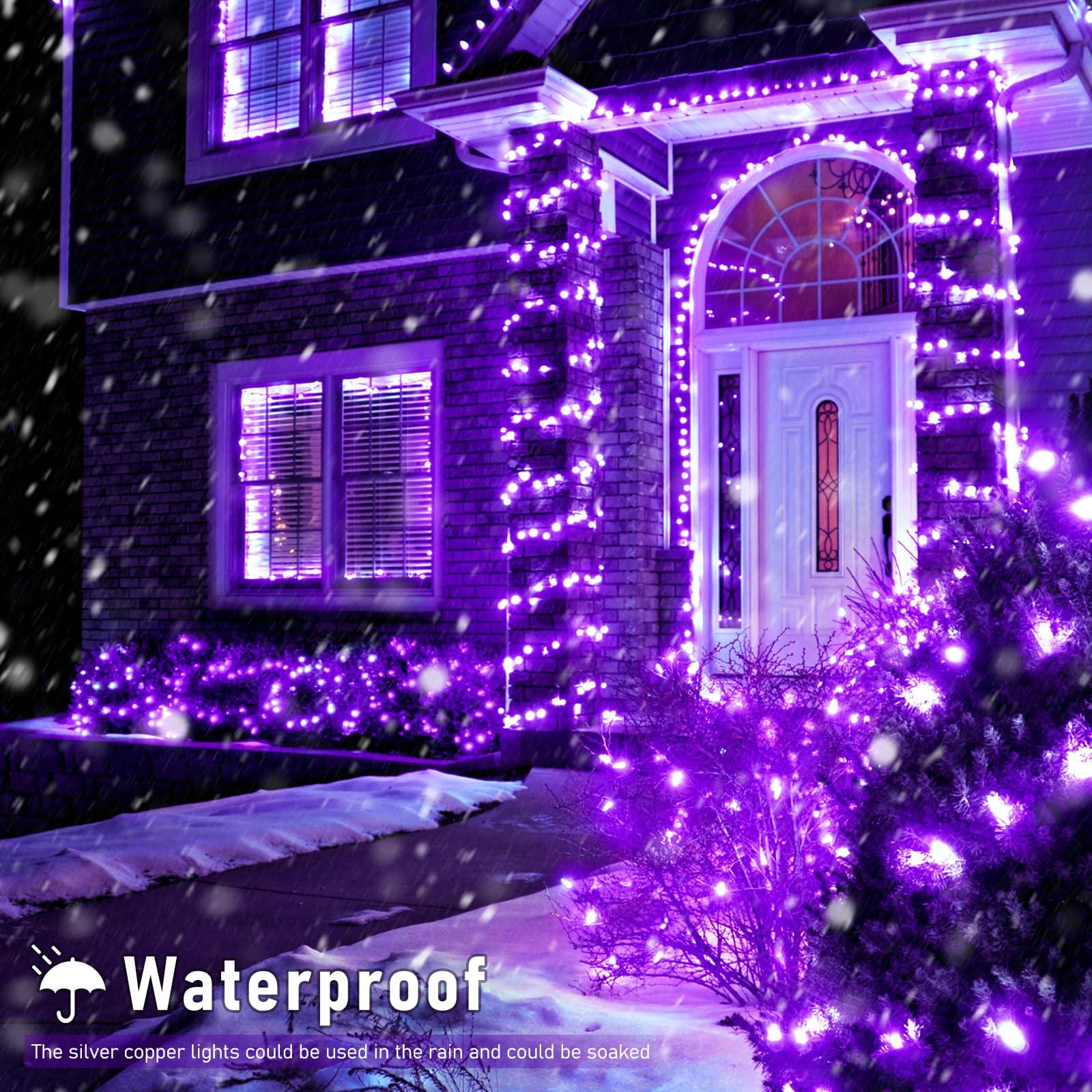 JMEXSUSS JMEXSUSS 8 Pack 50 LED Fairy Lights Battery Operated - Purple Christmas Lights for Gift Party Garden Patio Home Halloween Christmas Decorations