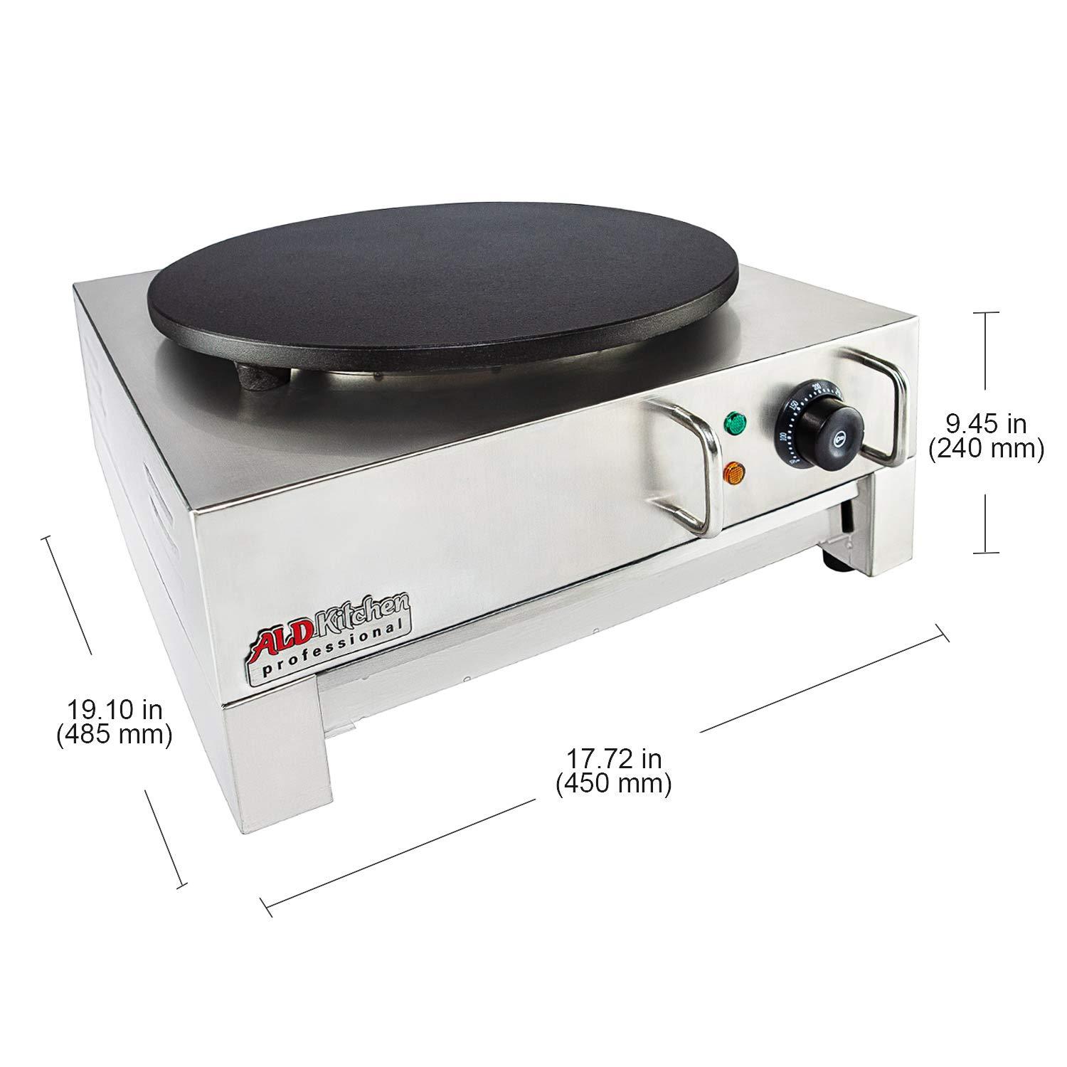 ALDKitchen ALDKitchen Crepe Maker Commercial | Electric Pancake Maker | Nonstick 16 Plate | 110V (Single)