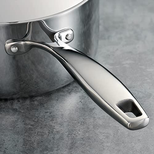 Tramontina Tramontina Tri-Ply Clad Stainless Steel 3-Quart Sauce Pan with Lid, Induction-Ready, Dishwasher-Safe, NSF-Certified, Made in Brazil