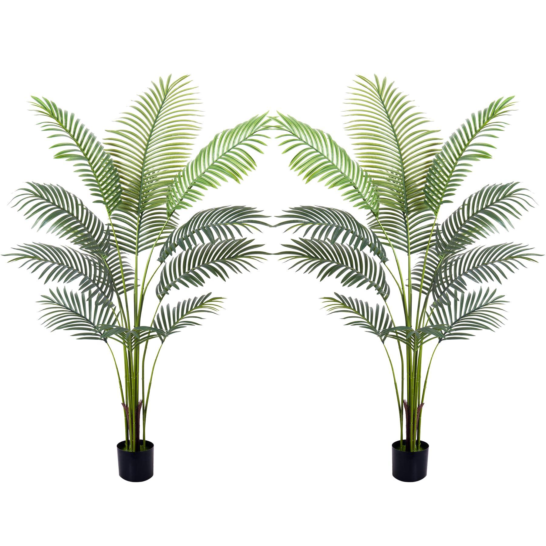 Aphighjoy Aphighjoy 2Packs 5FT Artificial Areca Palm - Fake Plants Palm Tree Faux Tropical Palm Potted Dypsis Lutescens for Home Decor Office Housewarming Gift (5Ft -2Packs)