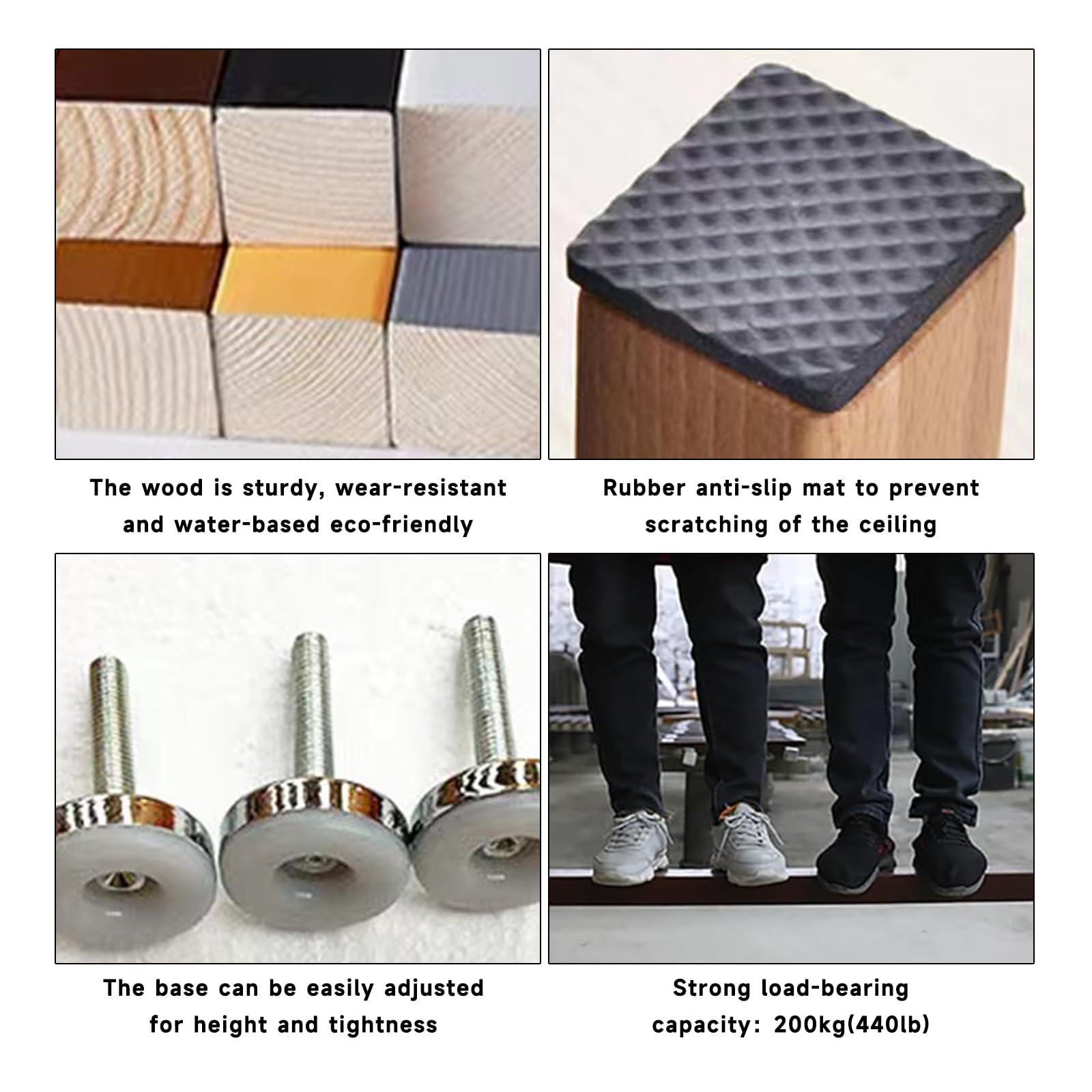 HomeLoft Basics Modern Wall Partition Room Divider Floor to Ceiling, Wooden Slats Screen Partition Post, Wood Column for Living Room, Office, Entrance Decor, 230cm, 5 Piece