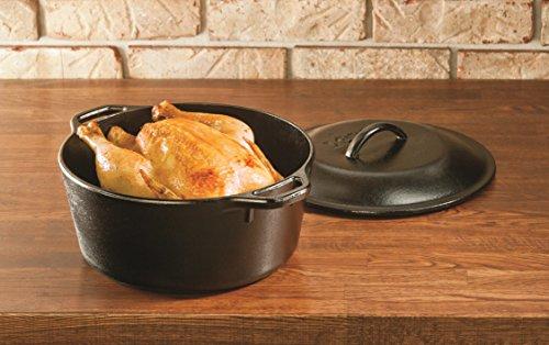 Lodge Lodge L8DOLKPLT Cast Iron Dutch Oven with Dual Handles, Pre-Seasoned, 5-Quart