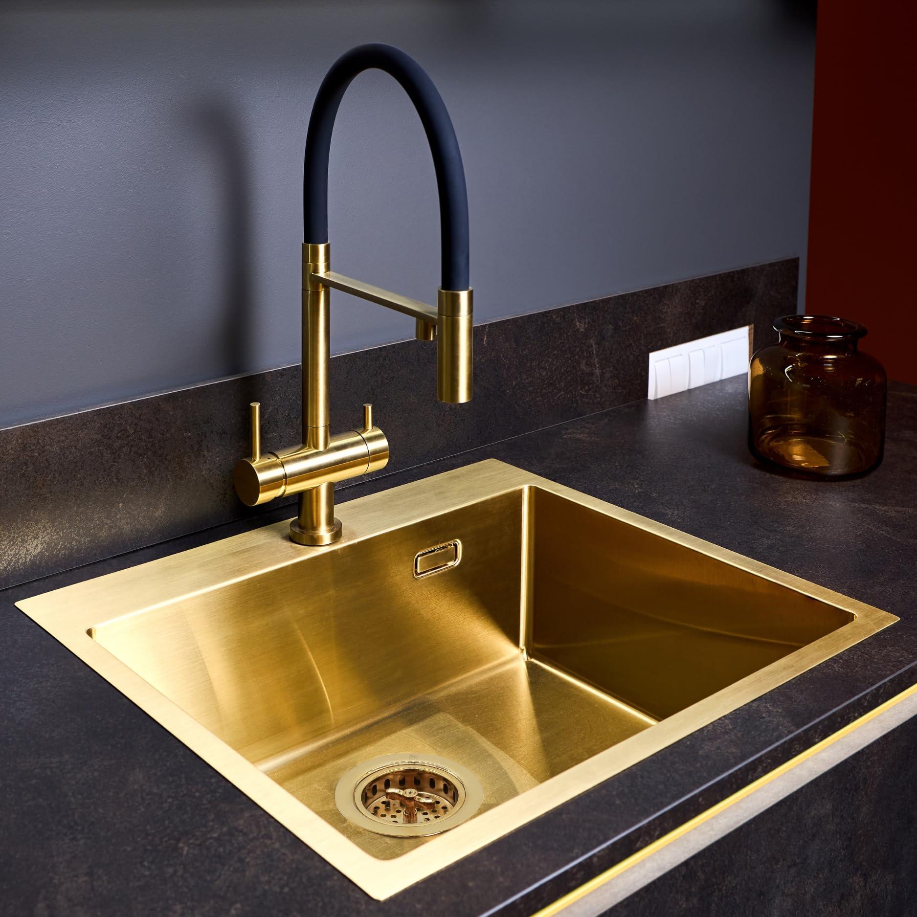 Westbrass Westbrass D213-01 3-1/2" Wing Nut Twist Style Large Kitchen Sink Basket Strainer, Single, Polished Brass