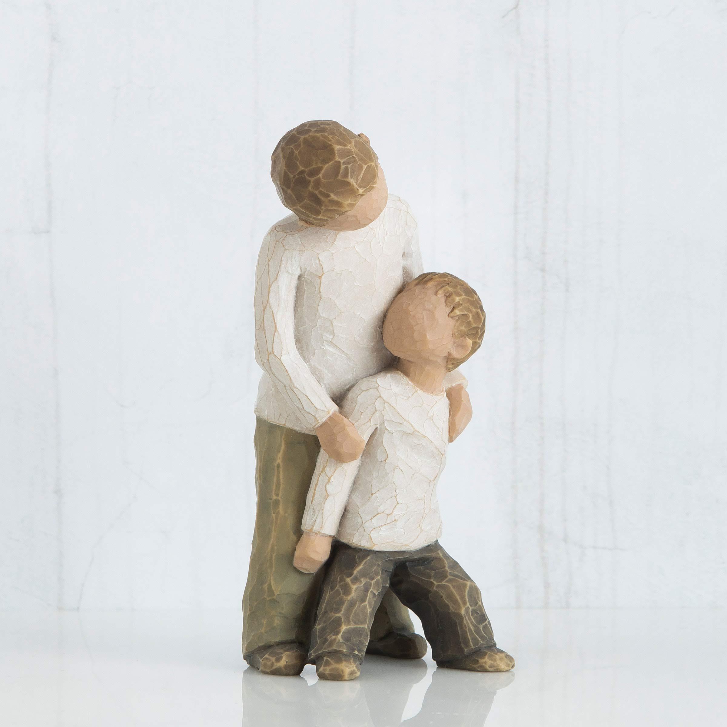 Willow Tree Willow Tree Brothers, Forging a Bond That Lasts a Lifetime, Two Boys Leaning Against Each Other, Figure Reflects Family Relationships and Best Friends, Sculpted Hand-Painted Figure