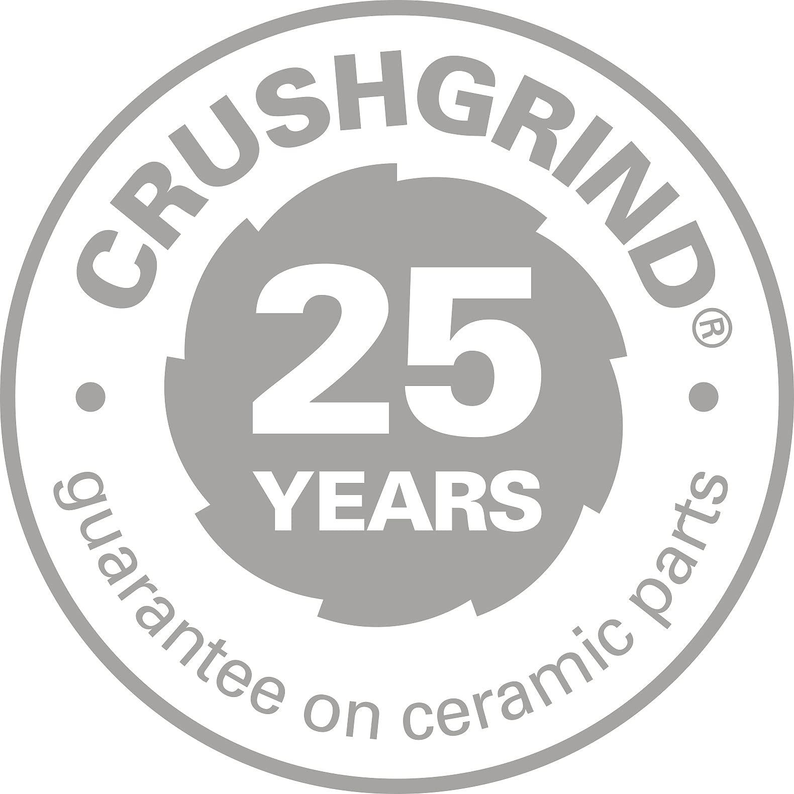 CrushGrind - the original ceramic mechanism CrushGrind Stockholm Salt- or Pepper Grinder with patented ceramic grinder (110mm, Stainless Steel, 1 Pack)