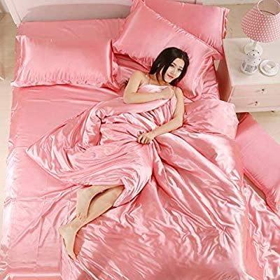 Roch Linen Roch Linen Silk Satin Box Stitched Comforter 300 GSM Down Alternative Comforter for Hotel Home Living Room Ultra Soft Fluffy Bedding (Twin/Twin XL, Black)