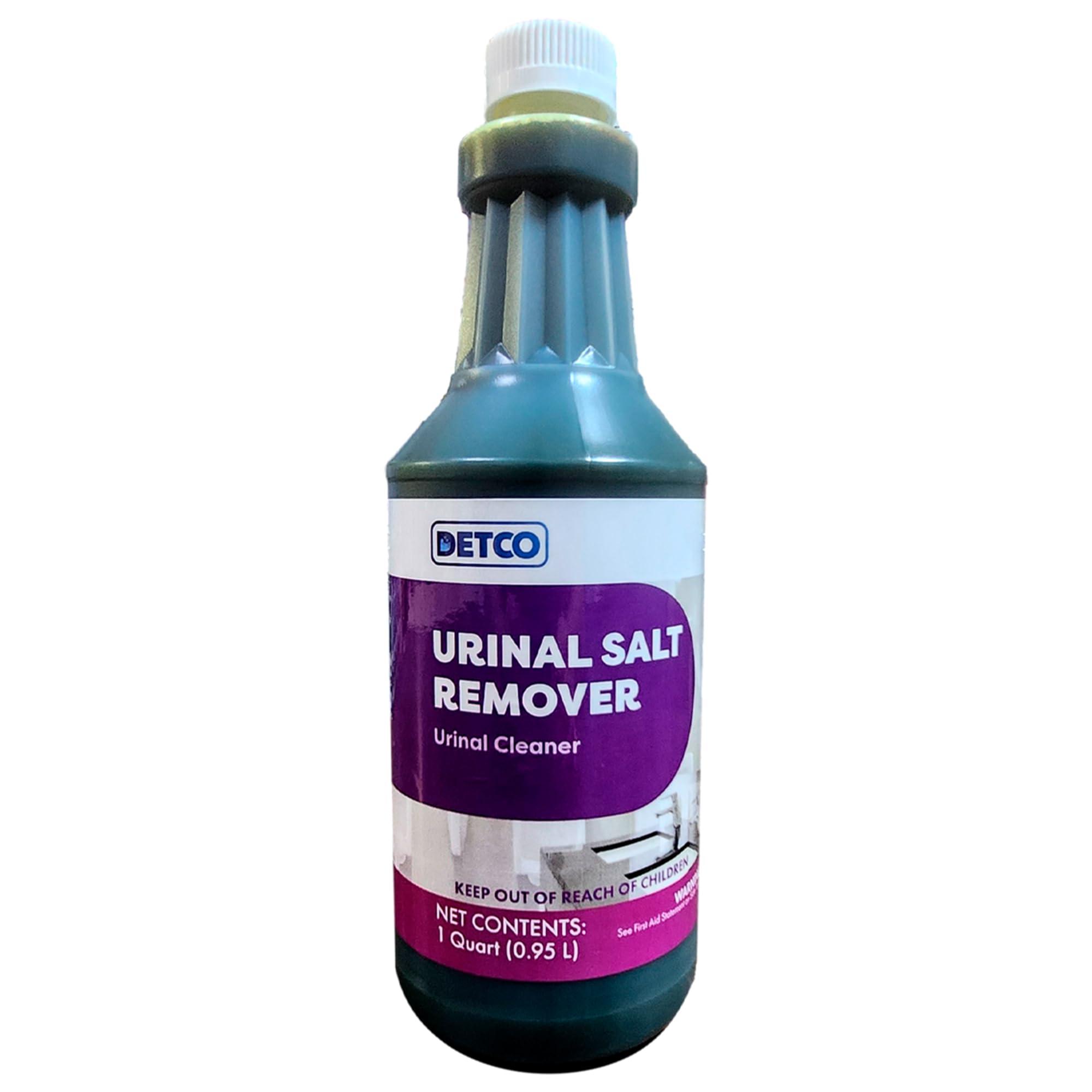 Detco Detco Urinal Salt Remover Concentrate - Safe on Pipes and Plumbing, Odor Control, Cleans Rust, Scale, and Uratic Salt Build-Up, 1 Quart