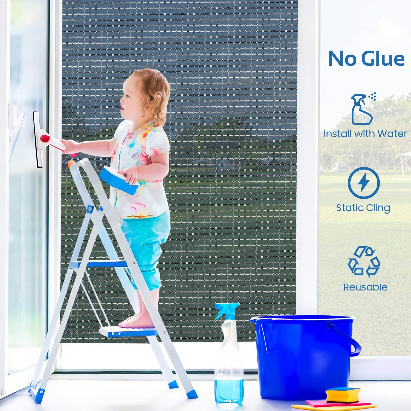 Coavas One Way Window Film Sun UV Blocking Window Tint Window Privacy Film See Out Not In Reflective Window Coverings Non-Adhesive Mirror Glass Film Heat Insulation Static Cling Home Decor (17.5 x 78.7 Inch)
