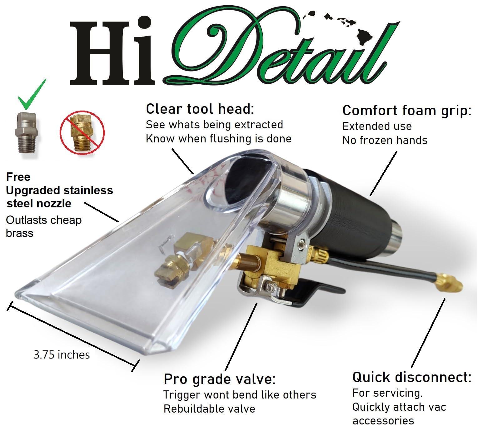 HiDetail HiDetail Shop Vac Extractor Kit with Wand and Hose, Adapter Converts Vacuum to carpet & upholstery Extractor for auto detailing & home, large, silver/black, HIDV2