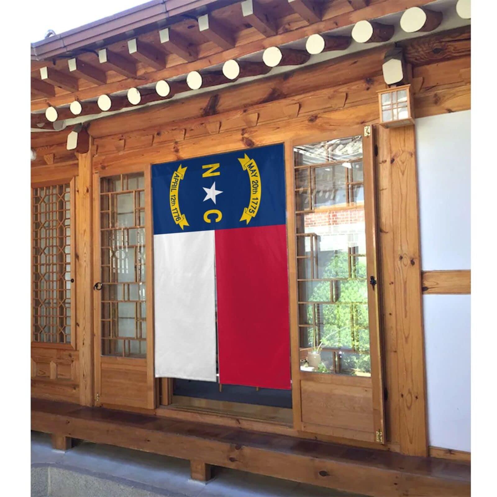 MULIHU MULIHU Flag of North Carolina Blackout Curtains for Doorways Bedroom Kitchen Door Curtain 34x56in Indoor Partition Shading Decor Window Curtains