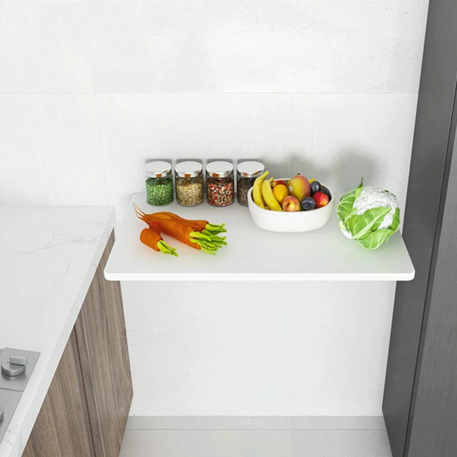 WQDY Folding Wall-Mounted Drop-Leaf Table Small Apartment Wall Mount Dining Table Perfect Addition to Garage Shed/Home Office/Home Bar (Color : White, Size : 90 * 50cm)