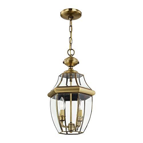 Livex Lighting Livex Lighting 2255-07 Monterey - 2 Light Outdoor Pendant Lantern, Bronze Finish with Clear Beveled Glass