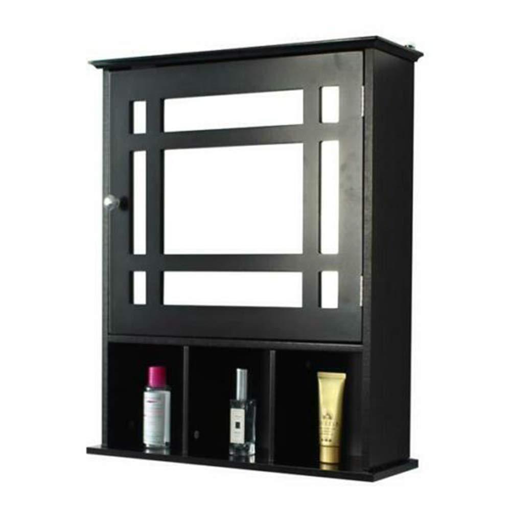 Thaweesuk Shop Thaweesuk Shop New Espresso Wall Mounted Bathroom Vanity Mirror Storage Medicine Cabinet Shelves Over Toilet Wood 18.90\" x 6.50\" x 23.63\" (LxWxH)