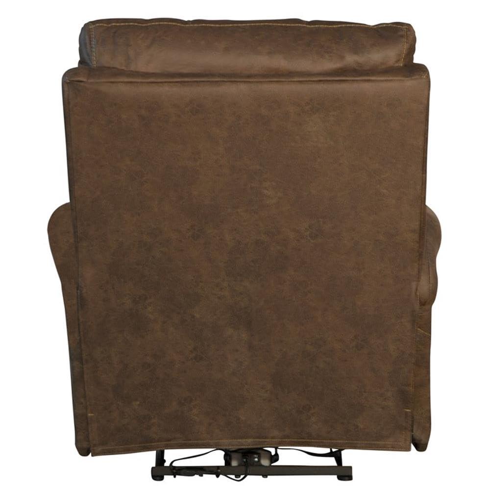 BOWERY HILL BOWERY HILL Power Wall Hugger Recliner in Brown Polyester Fabric