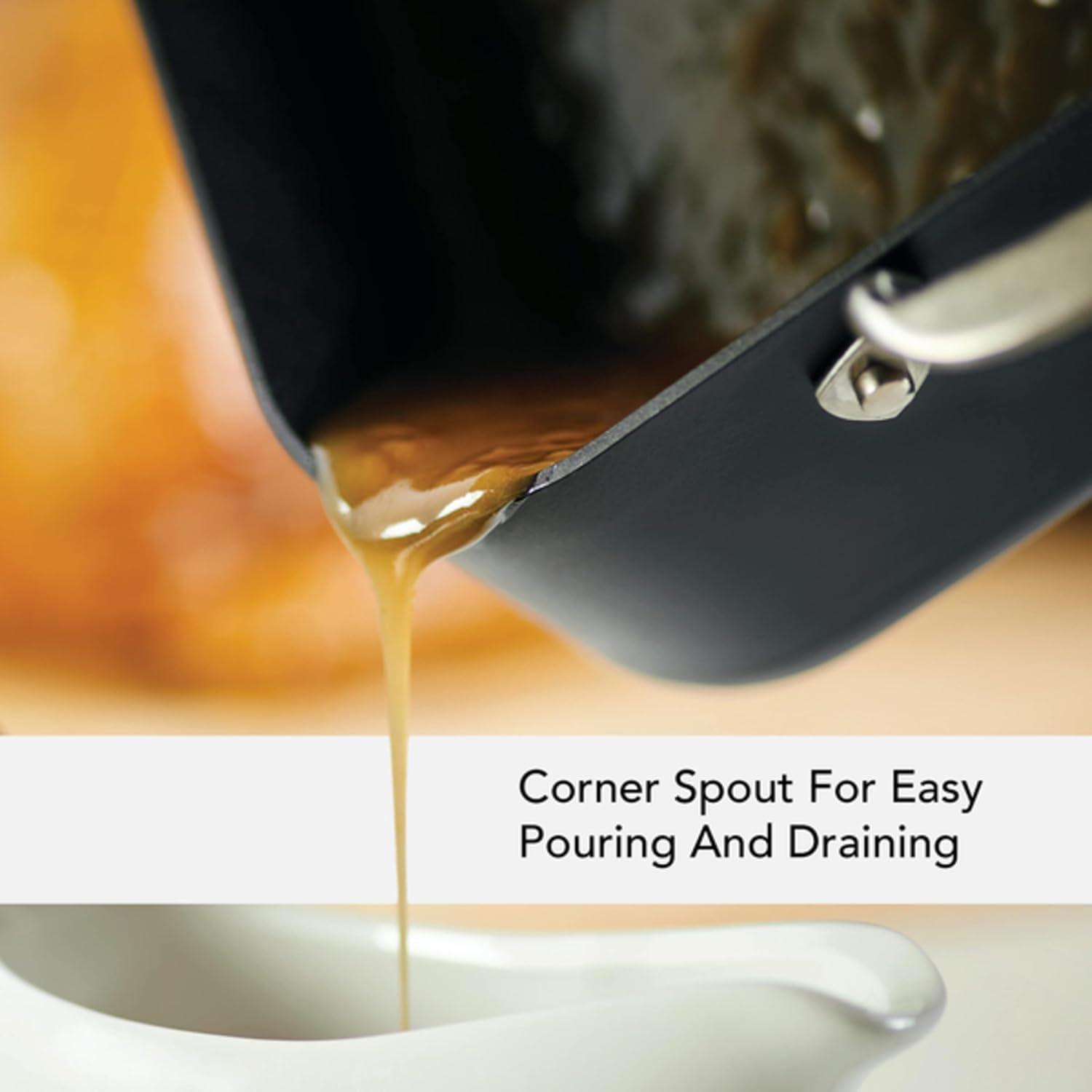 KitchenAid KitchenAid Hard Anodized Roasting Pan/Roaster with Removable Rack, 13 Inch x 15.75 Inch, Matte Black