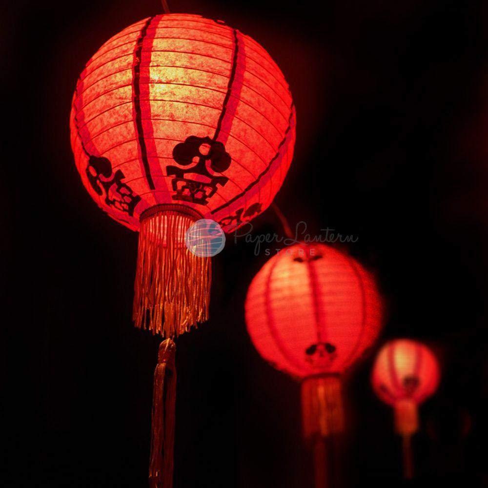 Quasimoon PaperLanternStore.com BULK CASE 8 Inch Traditional Chinese New Year Paper Lanterns w/Tassel (10 PACK)